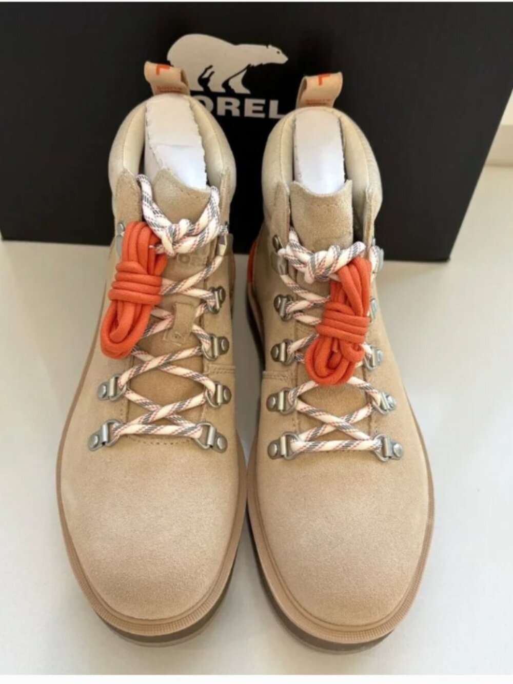 Sorel Hi-Line Hiker Boots Leather Lace Up Booties Ceramic Major Size 10 NEW - Picture 4 of 7